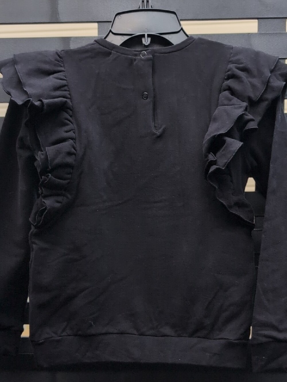 Kids Black 'Miss' Ruffle Sweatshirt - Picture 5 of 6